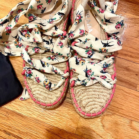 PRADA LACE UP SANDALS WITH BOX SIZE 38 - Picture 6 of 16